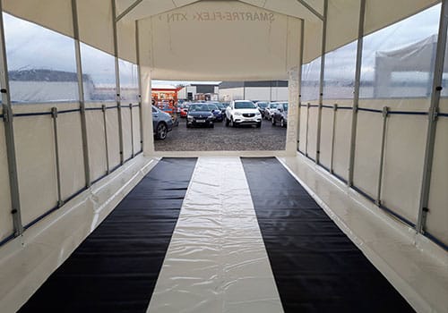 car showroom prep tent