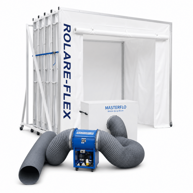 MOBE X ROLARE FLEX retractable spray booth
