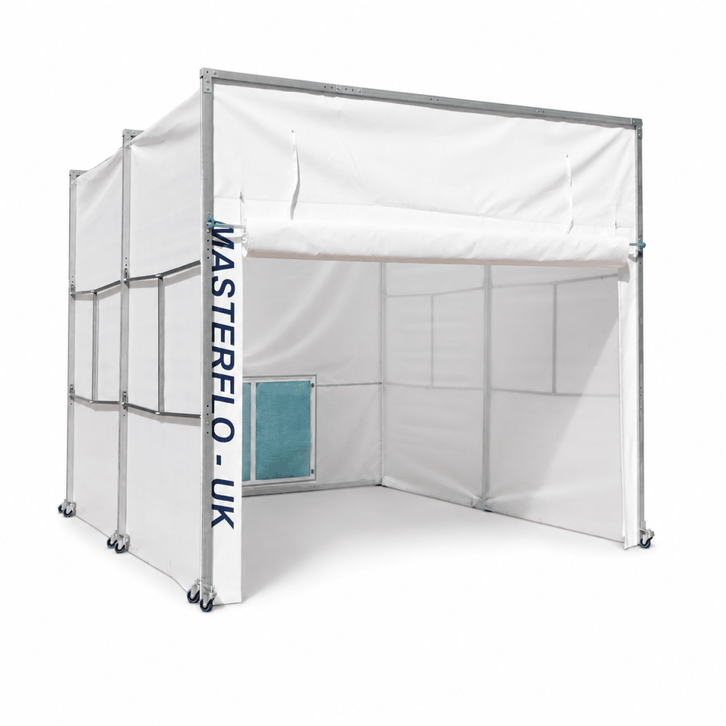 Mobile retractable spray booth system